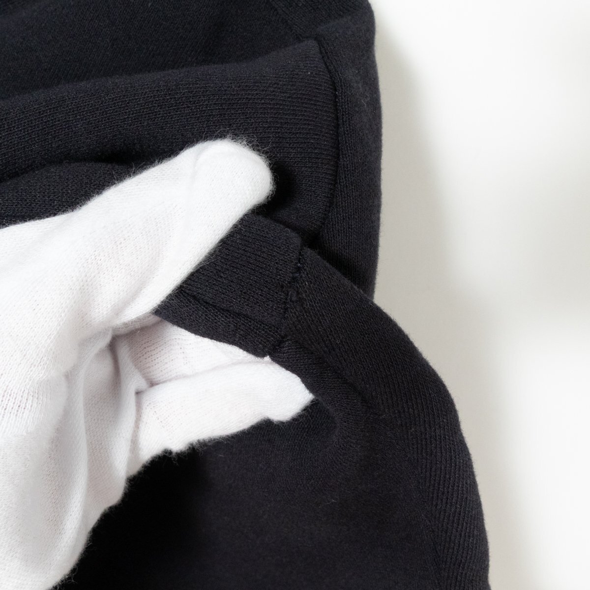 Verybrain ベリーブレイン オフタートルマリン柄プルオーバー トレーナー ショート丈 ダークネイビー 紺 Mサイズ コットン 綿 裏起毛 刺繍_画像9