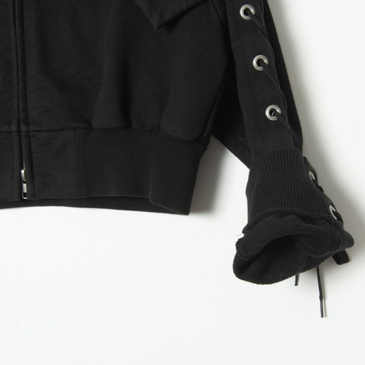 【1円スタート】LIMI feu リミフゥ スウェットパーカー ジップショートアウター 00' レディース Yohji Yamamoto ブラック黒 ヨウジヤマモト_画像6