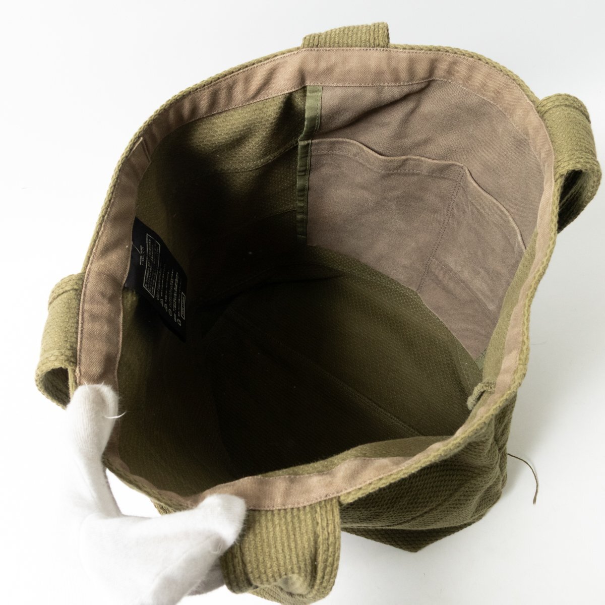 SASICCO トートバッグ グリーン系 三河木綿 コットン100% オープントップ 無地 シンプル カジュアル 肩がけ 大容量 男女兼用 かばん 鞄_画像8