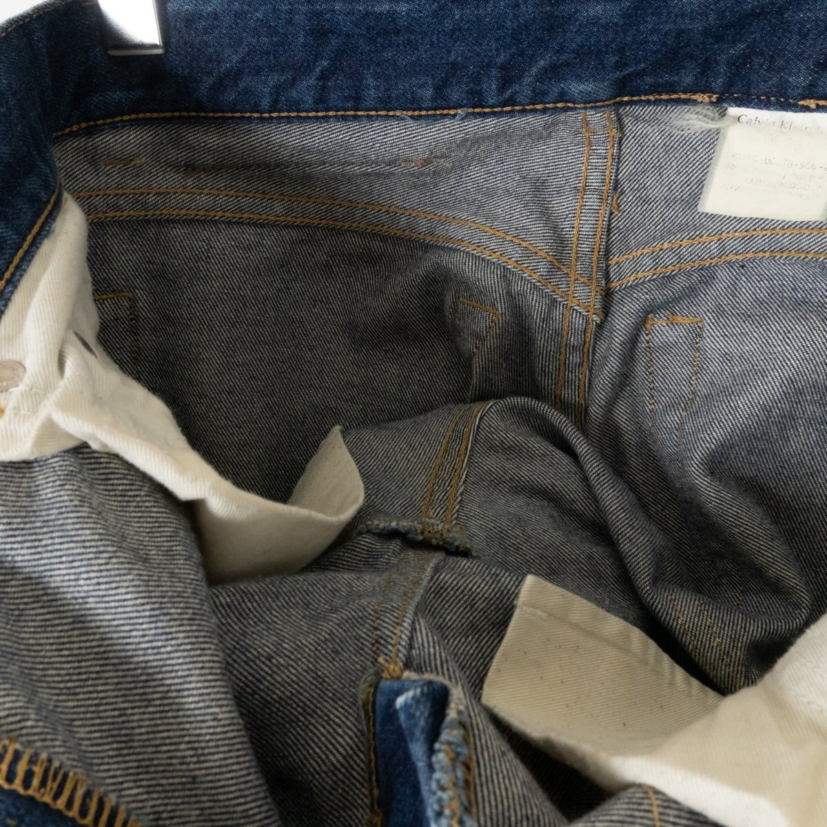 Calvin Klein Jeans カルバンクラインジーンズ デニムパンツ ストレート ボタンフライ サイズ28 コットン100 メンズ 紳士 ボトムス ブルー_画像4