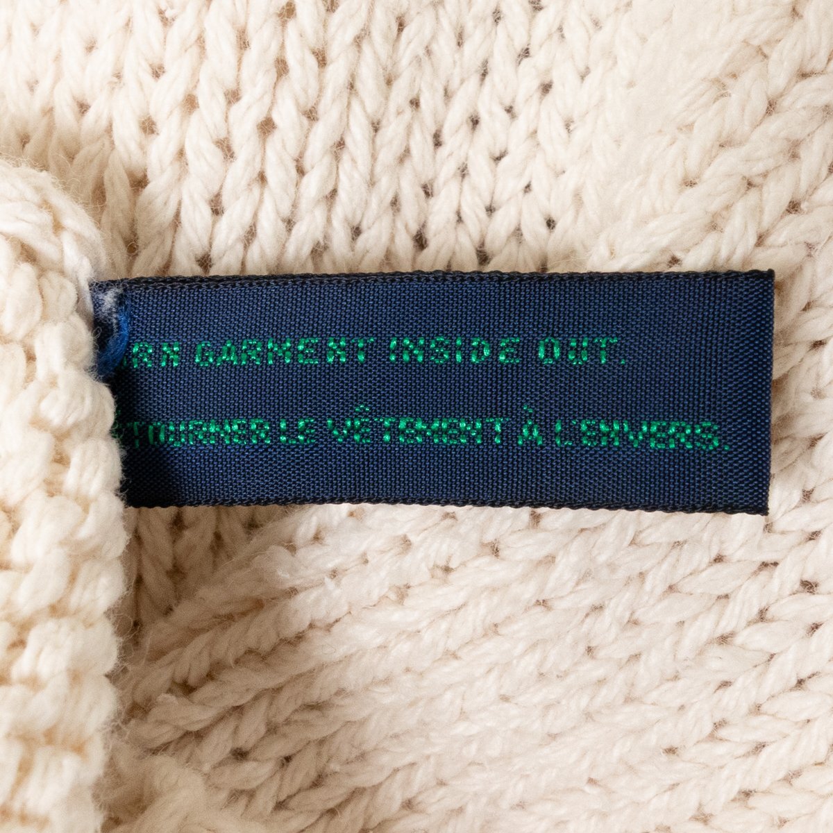 Polo by Ralph Lauren ポロ ラルフローレン 長袖ニット S/Pサイズ コットン100% アイボリー ポニー刺繍 カジュアル トップス 紳士 メンズ_画像8