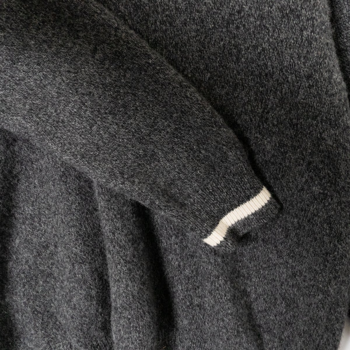 RELUME CALIFORNIA ジャーナルスタンダード 襟付き オープンカラー ニット セーター Lサイズ ウール ナイロン メンズ 紳士 トップス グレー_画像7