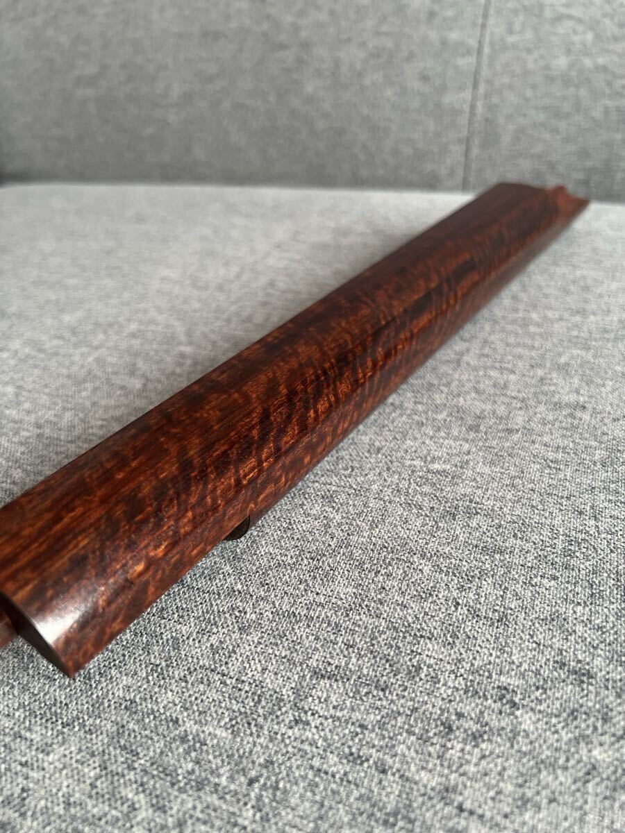 最高級 津軽三味線 金細K18 子持ち綾杉胴虎トチ巻棹_画像2