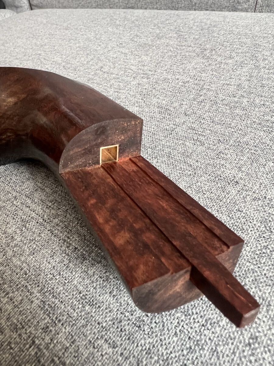 最高級 津軽三味線 金細K18 子持ち綾杉胴虎トチ巻棹_画像4