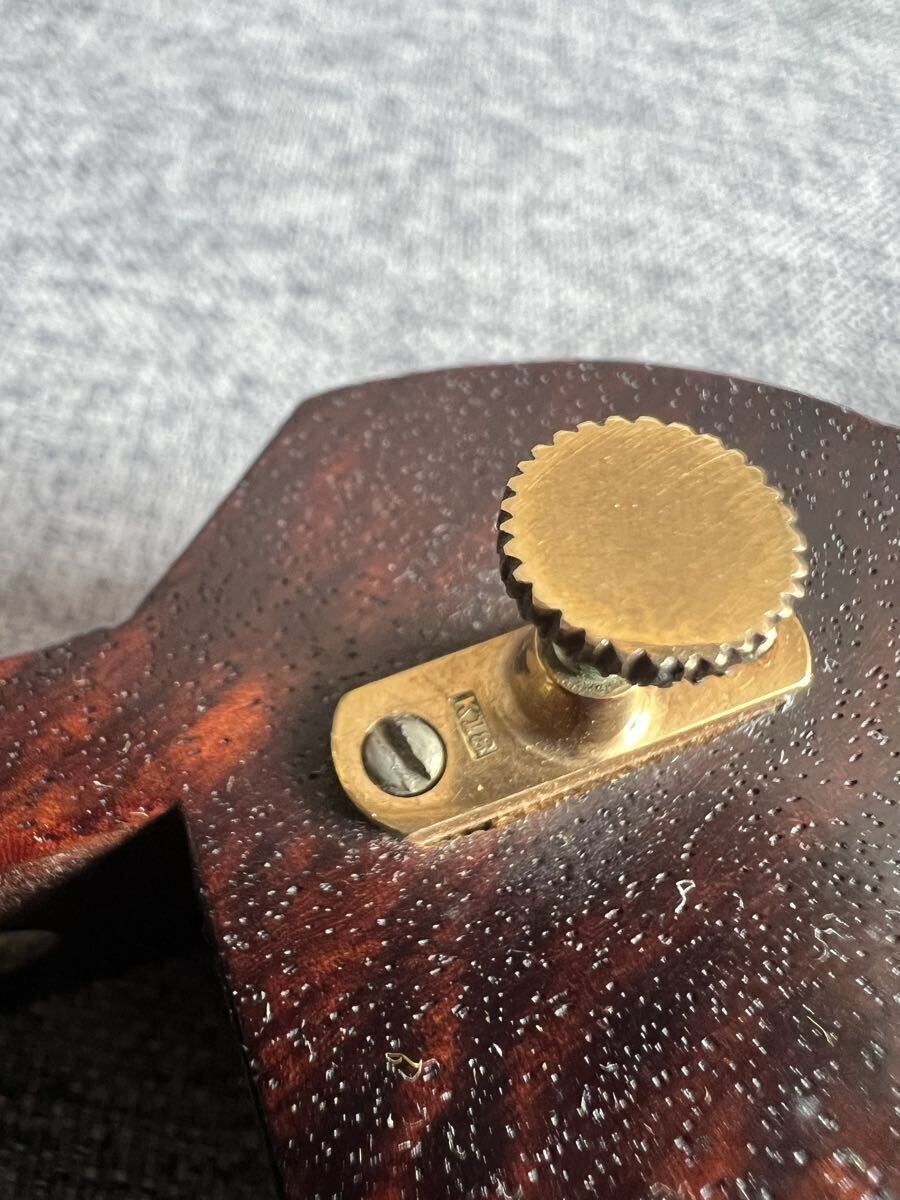 最高級 津軽三味線 金細K18 子持ち綾杉胴虎トチ巻棹_画像5