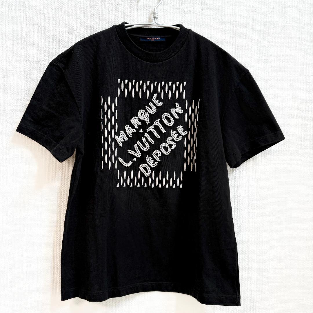 ルイヴィトン ビジューロゴ Tシャツ 黒 Sサイズ ユニセックス_画像1