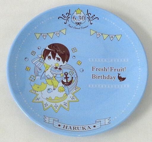 中古皿・茶碗(キャラクター) 七瀬遙 Fresh! Fruit! Birthday ケーキプレート 「Free!-Eternal Summer-」_画像1