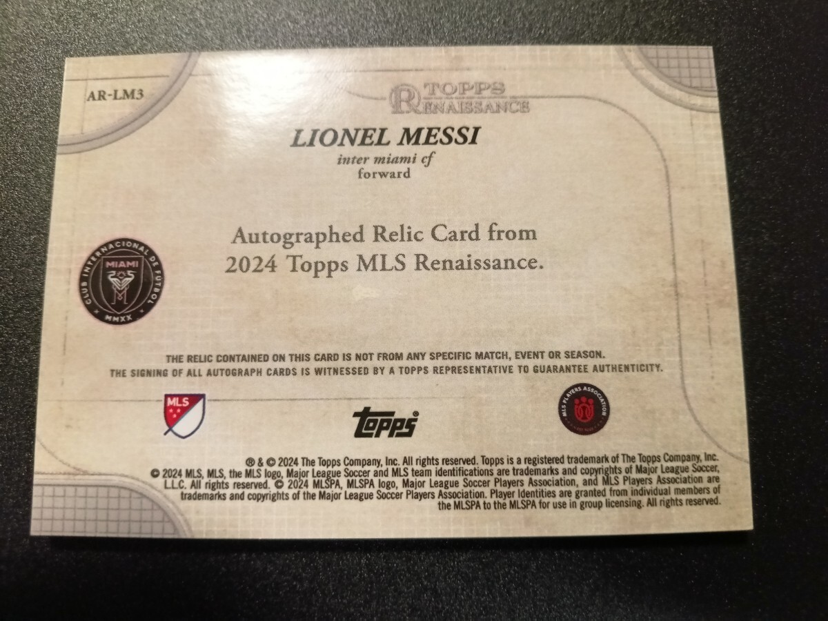 Lionel Messi Renaissance Autograph Relics Ruby (/5) version On Card автограф карта rio фланель * Messhi 2024 Topps Finest MLS