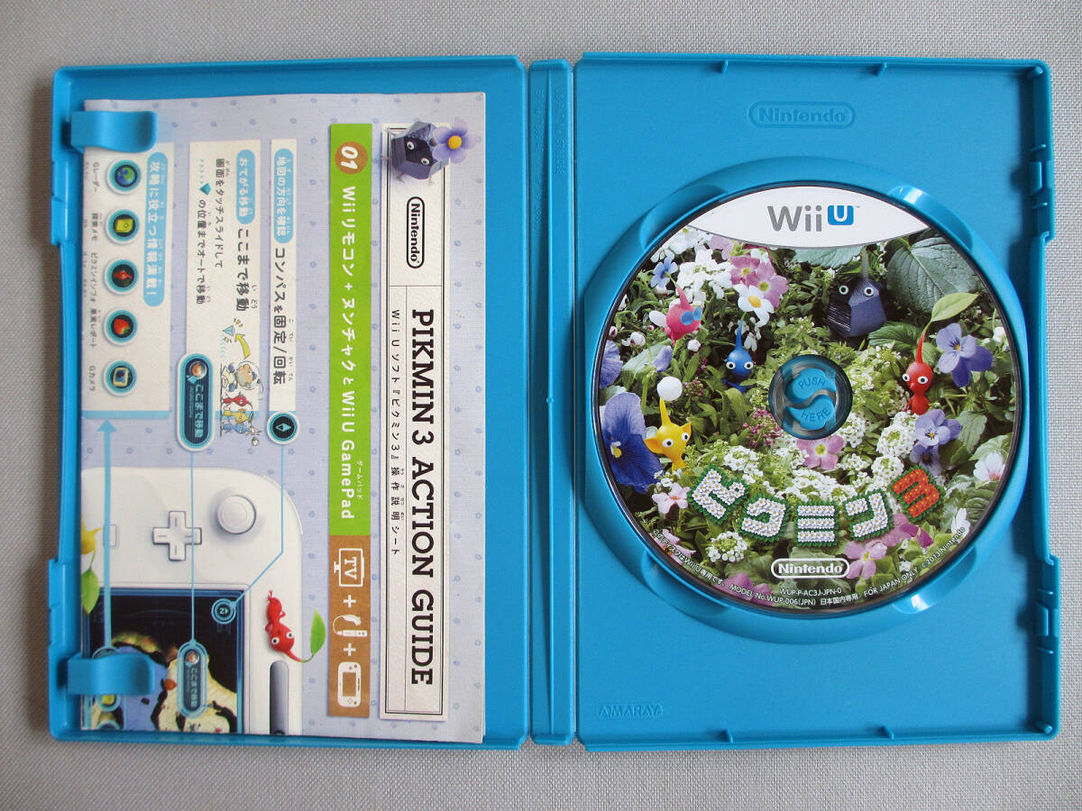 ★★s 任天堂 Nintendo WiiU ピクミン3 PIKMIN3 ふしぎな生きもの 赤/青/黄/羽/岩/紫/白 ピクミン4の前に ソフト 良品 Wii U 動作確認 ☆★_画像2