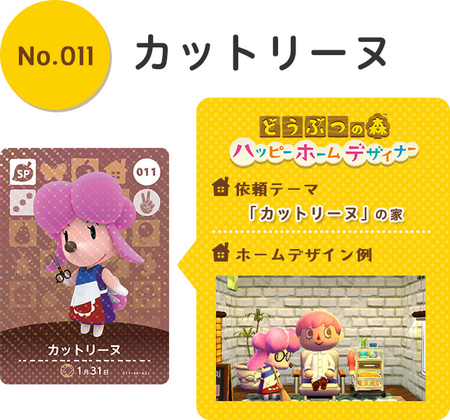 ★☆k 任天堂 Nintendo amiiboカード No.011 カットリーヌ 新品スリーブ WiiU どうぶつの森 amiibo フェスティバル アミーボ Switch 3DS ★_画像4