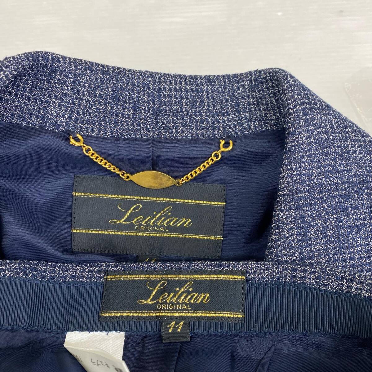 Leilian レリアン ジャケット スカート セットアップ (スカート) size上下11/ネイビー系_画像4