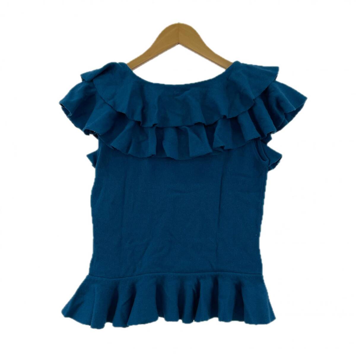 FRANCO FERRARO フランコフェラーロ タグ付きフリル ニット size2/ブルー系_画像3