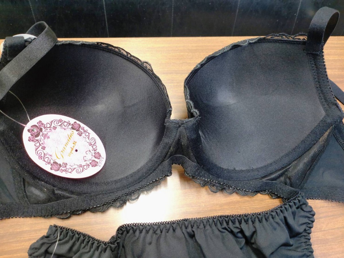 ブラジャーショーツ セット D80 L ブラック
