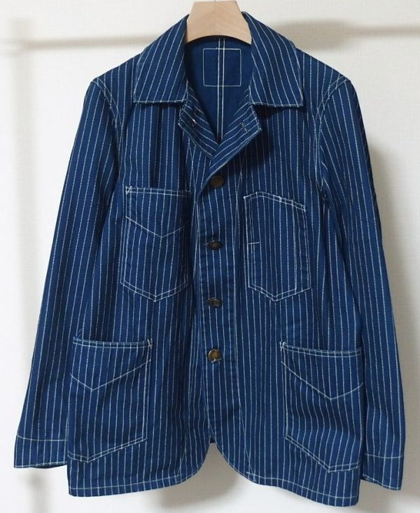 HEADLIGHT ヘッドライト HD12755N/A ウォバッシュ ストライプ カバーオール ジャケット 36_画像1