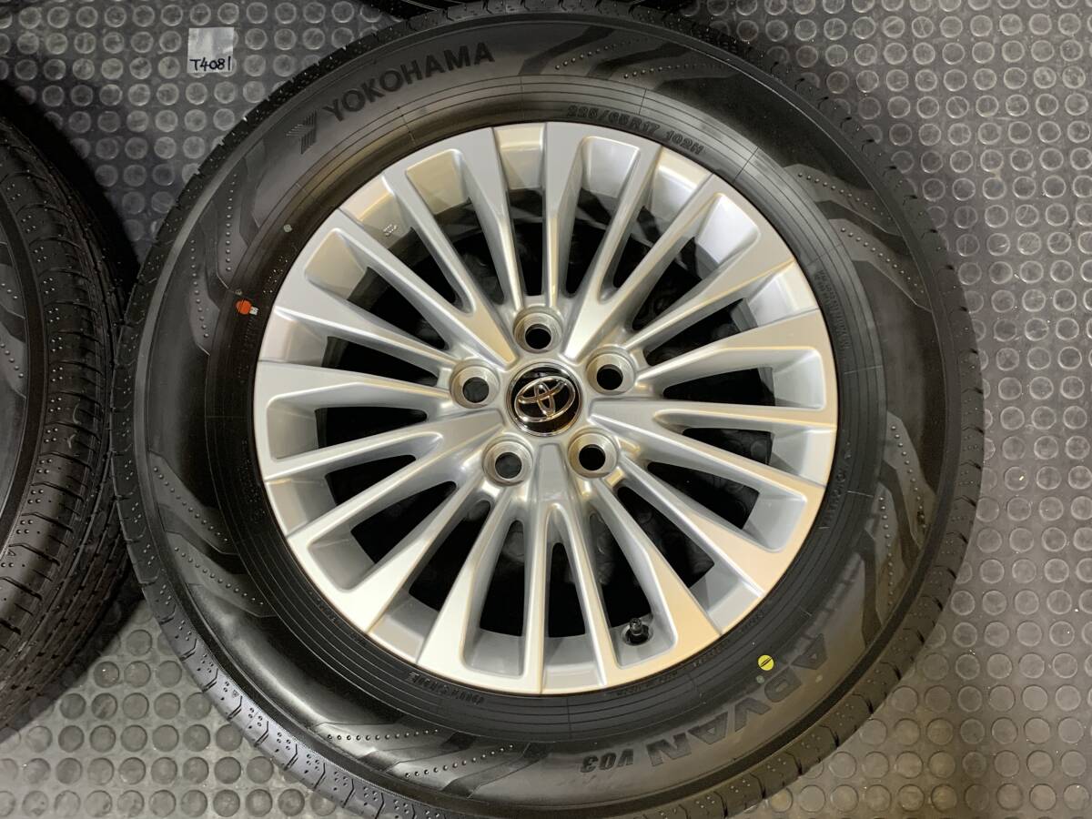 新車外し 40系 アルファード 17インチ 6.5J +40 5H 5穴 PCD120 225/65R17 2025年製 タイヤ ホイール 4本 トヨタ純正 ヴェルファイア_画像4