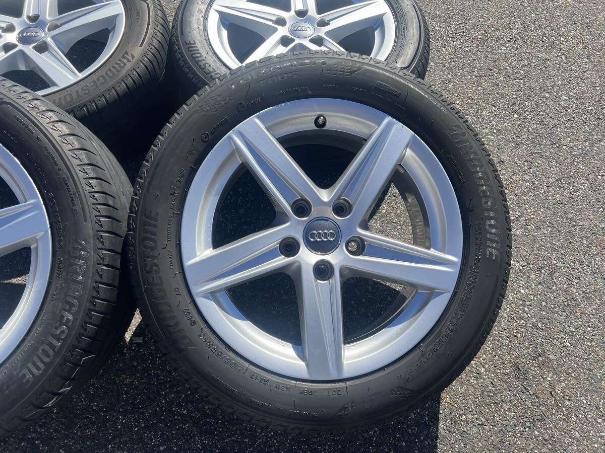 259-178-2 アウディ 純正 ホイール 16インチ 7.0Jx16H2 ET48 PCD112/5H ブリヂストン TURANZA 205/55R16 夏タイヤ ラジアルタイヤ_画像2