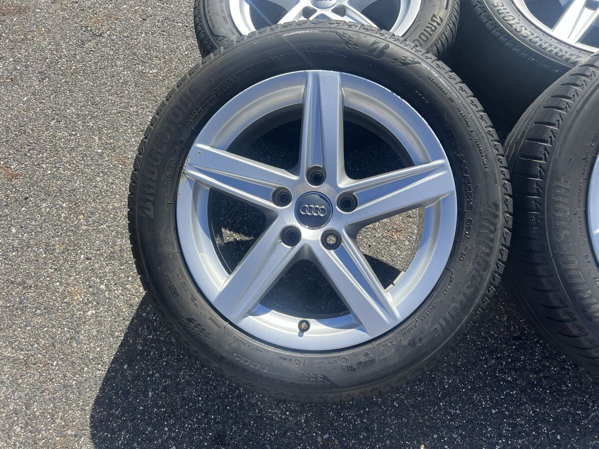 259-178-2 アウディ 純正 ホイール 16インチ 7.0Jx16H2 ET48 PCD112/5H ブリヂストン TURANZA 205/55R16 夏タイヤ ラジアルタイヤ_画像3