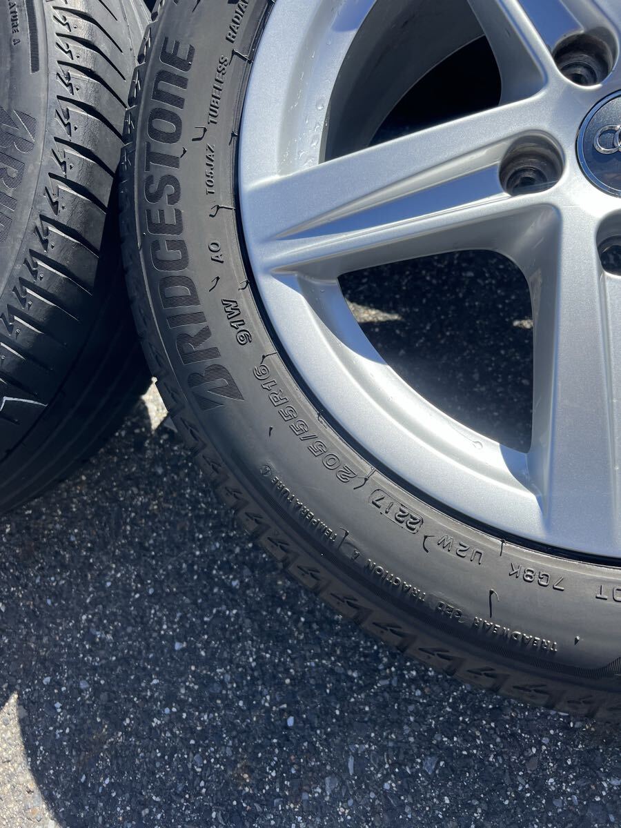 259-178-2 アウディ 純正 ホイール 16インチ 7.0Jx16H2 ET48 PCD112/5H ブリヂストン TURANZA 205/55R16 夏タイヤ ラジアルタイヤ_画像8