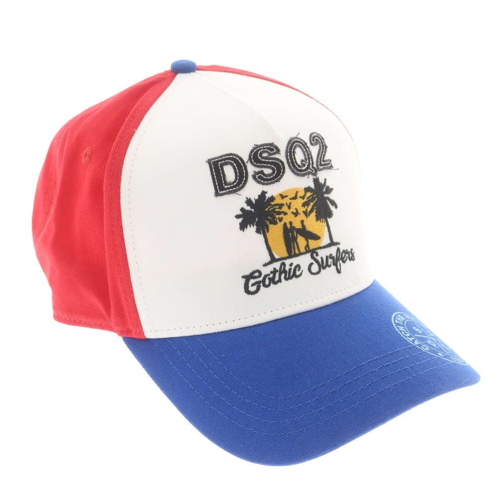 【新品】ディースクエアード DSQUARED2 コットン ベースボールキャップ レッドxホワイト【UNI】_画像2