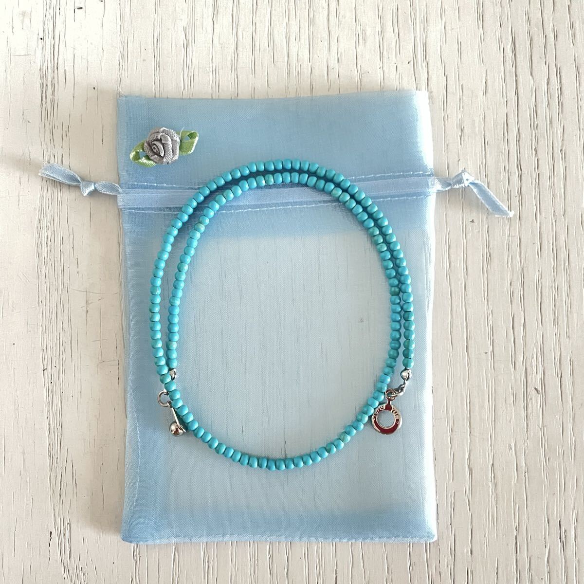 小粒☆ターコイズブルーネックレス_画像7