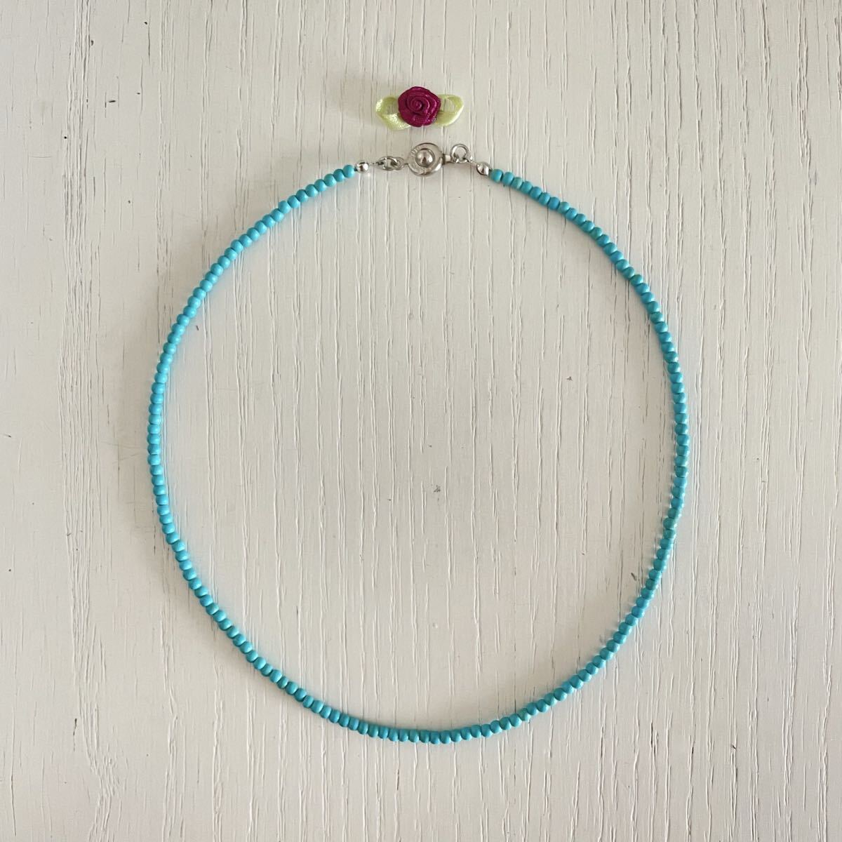 小粒☆ターコイズブルーネックレス_画像8