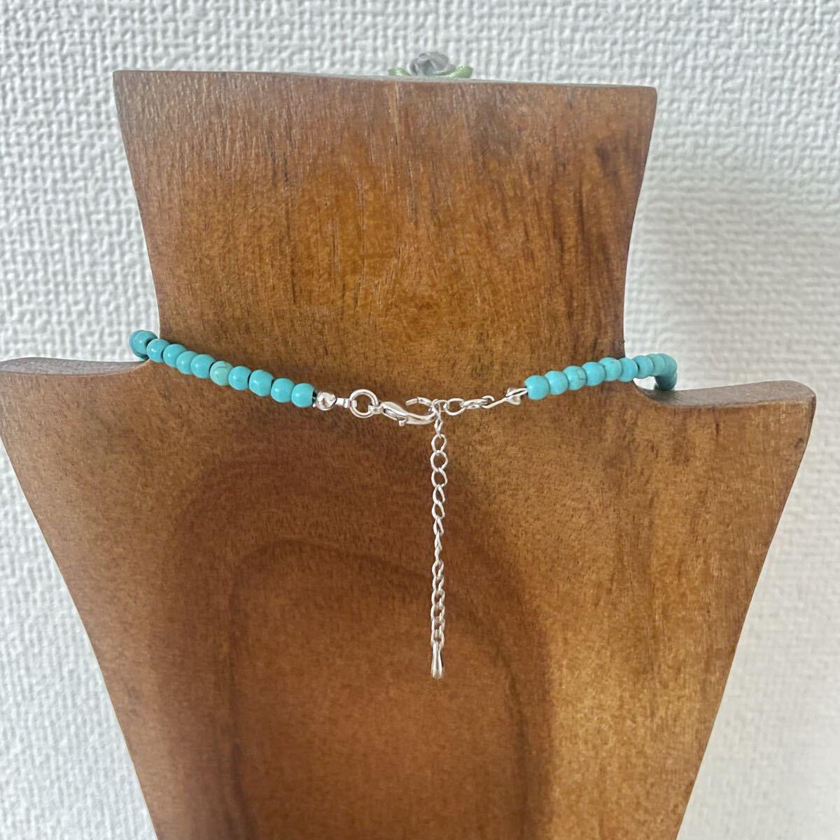 小粒☆ターコイズブルーネックレス(アジャスト付き)_画像4