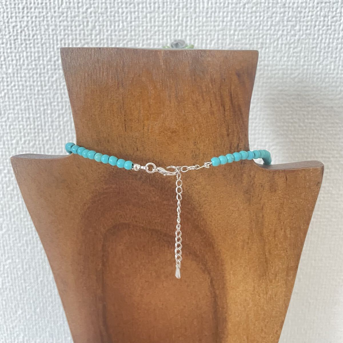 小粒☆ターコイズブルーネックレス☆アジャスト付き_画像3
