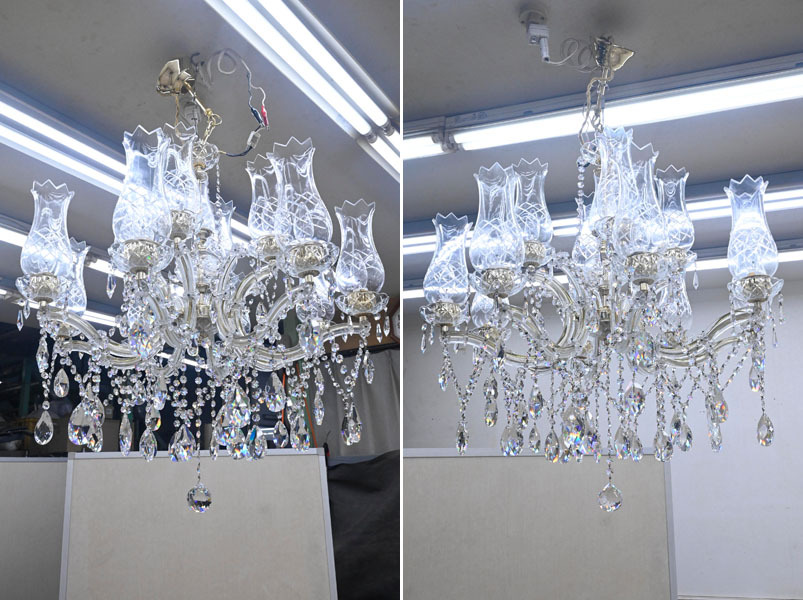 H161M прекрасный товар покупка 18 десять тысяч иен o-telik crystal высококлассный 12 лампа люстра подвешивание потолочный светильник высококлассный 