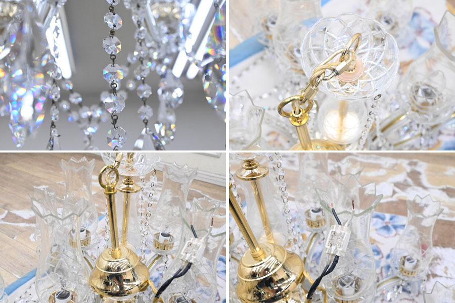 H161M прекрасный товар покупка 18 десять тысяч иен o-telik crystal высококлассный 12 лампа люстра подвешивание потолочный светильник высококлассный 