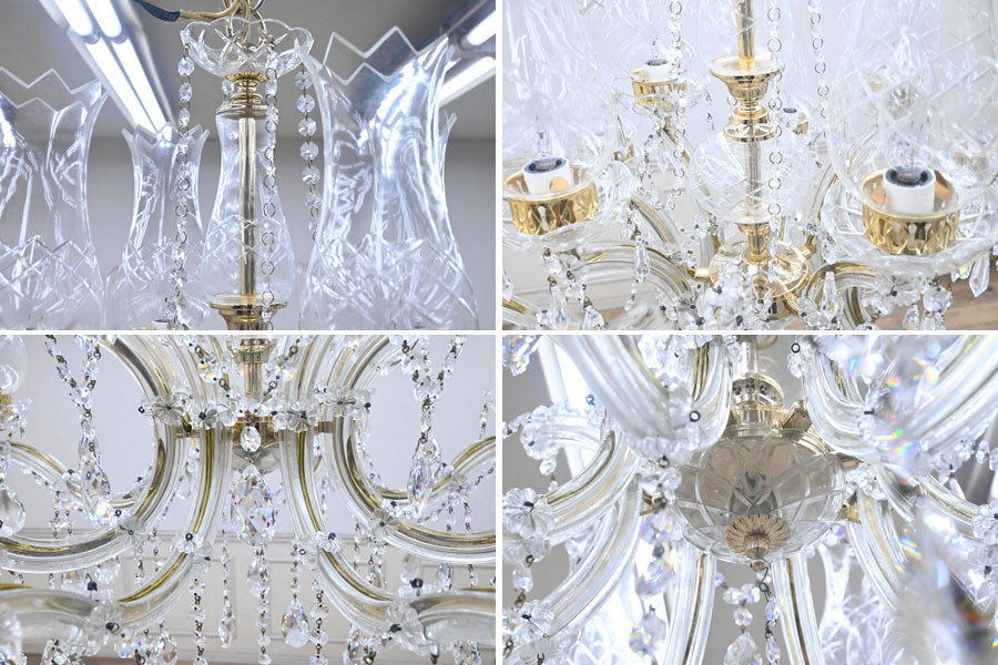 H161M прекрасный товар покупка 18 десять тысяч иен o-telik crystal высококлассный 12 лампа люстра подвешивание потолочный светильник высококлассный 