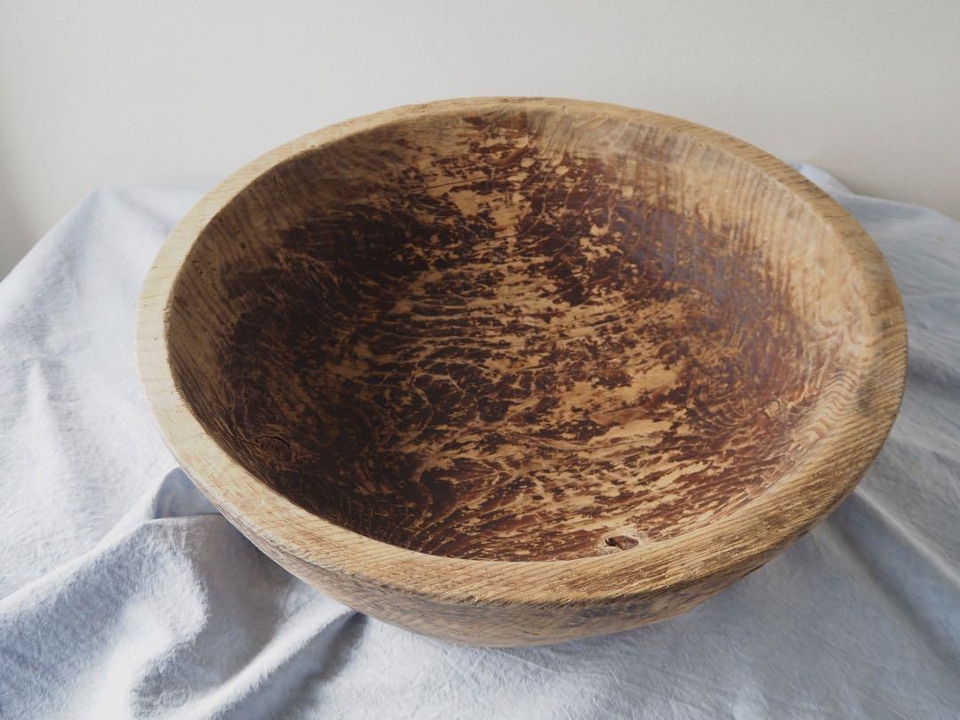 【OAN】こね鉢 木製 骨董 古美術 古道具 古民藝 古玩 店舗什器 昭和レトロ アンティーク プリミティブ インテリア 捏鉢 収納 オブジェ_画像1