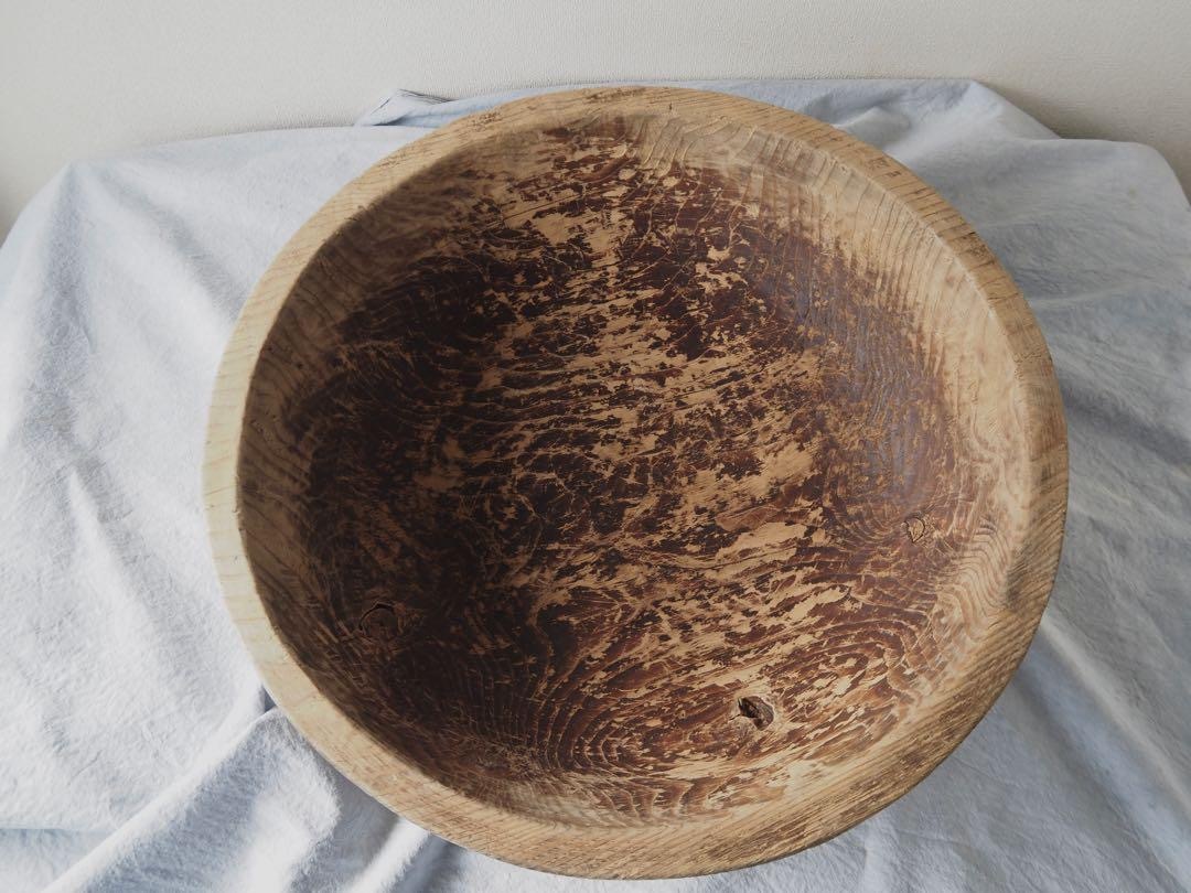 【OAN】こね鉢 木製 骨董 古美術 古道具 古民藝 古玩 店舗什器 昭和レトロ アンティーク プリミティブ インテリア 捏鉢 収納 オブジェ_画像2