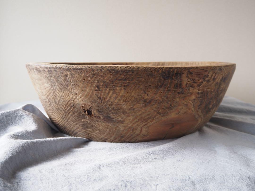 【OAN】こね鉢 木製 骨董 古美術 古道具 古民藝 古玩 店舗什器 昭和レトロ アンティーク プリミティブ インテリア 捏鉢 収納 オブジェ_画像6