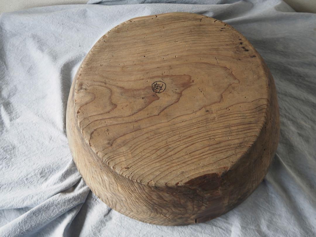 【OAN】こね鉢 木製 骨董 古美術 古道具 古民藝 古玩 店舗什器 昭和レトロ アンティーク プリミティブ インテリア 捏鉢 収納 オブジェ_画像8