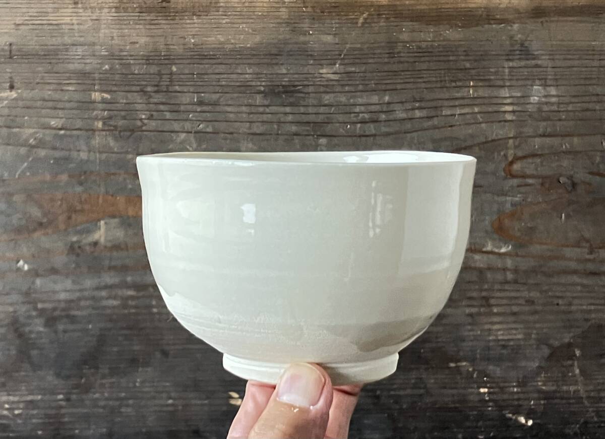 【OAN】 作家物 銘有 木箱付 骨董 古美術 古道具 民藝 古民藝 茶道具 懐石 古玩 在銘 熊川 李朝 白磁 李俊煕 清雲窯 E25104_画像1