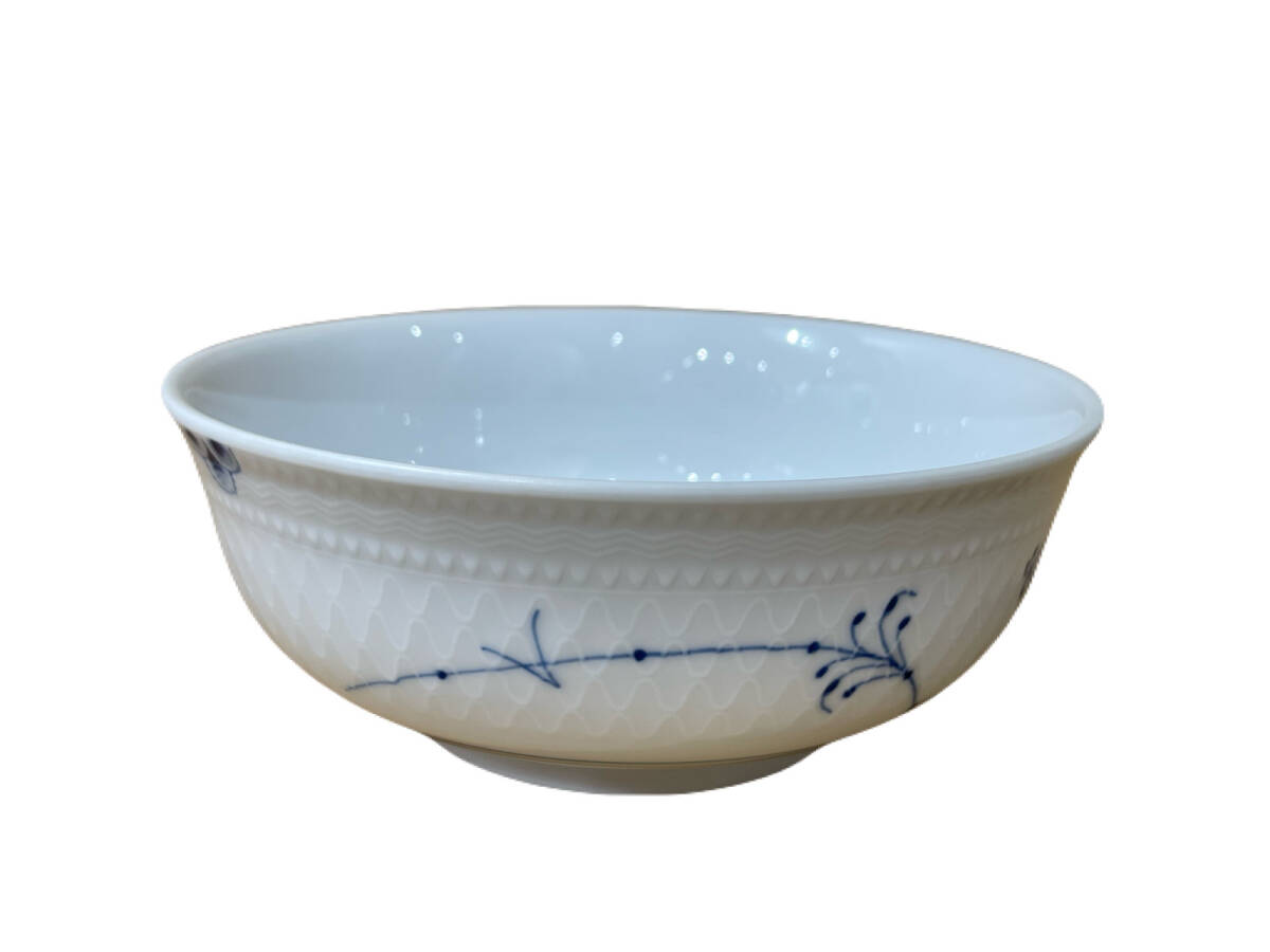 (GA2662)【未使用】ROYAL COPENHAGEN ロイヤルコペンハーゲン ブルーパルメッテ ライスボウル 15cm ペアセット 食器 2点 ホワイト系_画像2