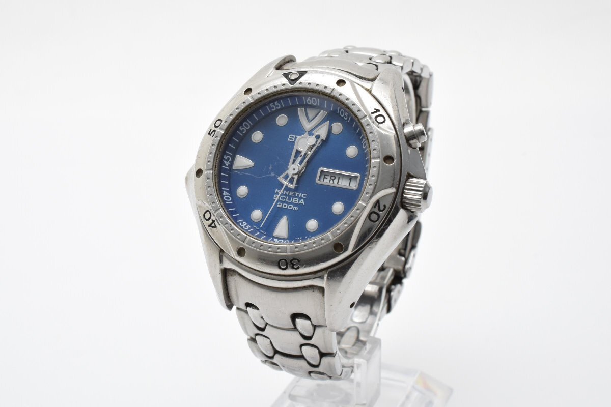 セイコー キネティック 5M43-0070 スキューバー デイデイト ラウンド クォーツ メンズ 腕時計 SEIKO_画像2