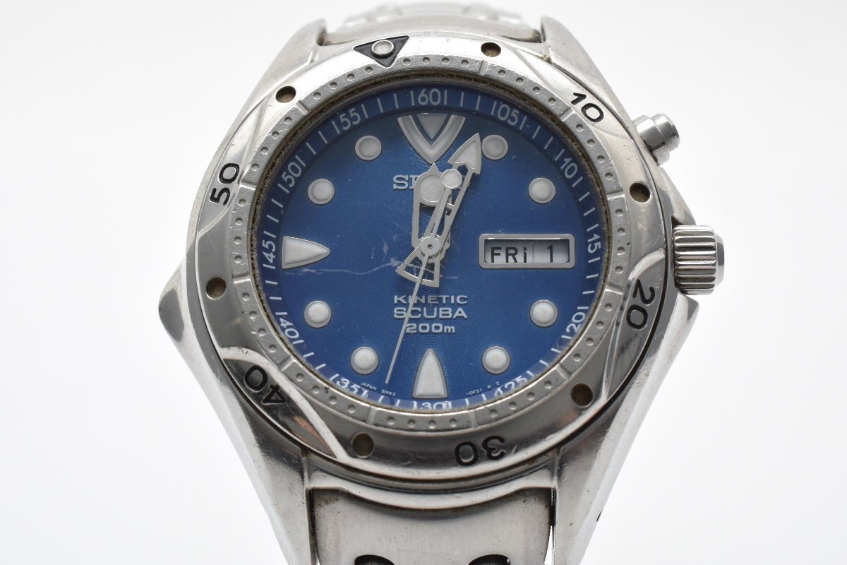 セイコー キネティック 5M43-0070 スキューバー デイデイト ラウンド クォーツ メンズ 腕時計 SEIKO_画像1