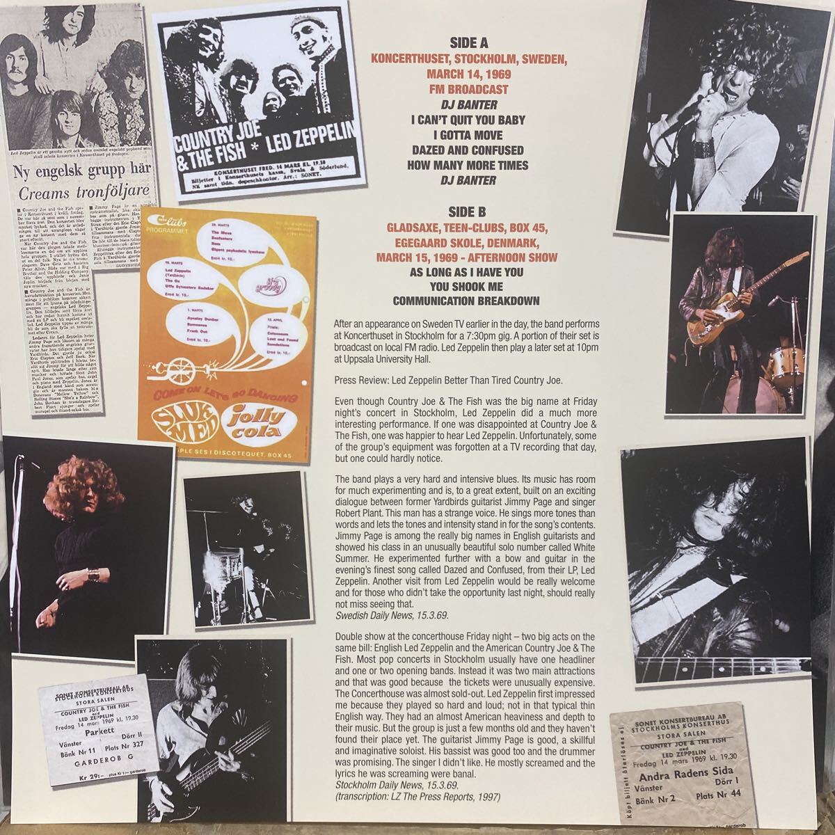 未使用新品 限定450枚 ナンバー入り スプラッターレコード★LED ZEPPELIN/I TOLD YOU BABY LONG TIME AGO SCANDINAVIA MARCH 1969_画像3