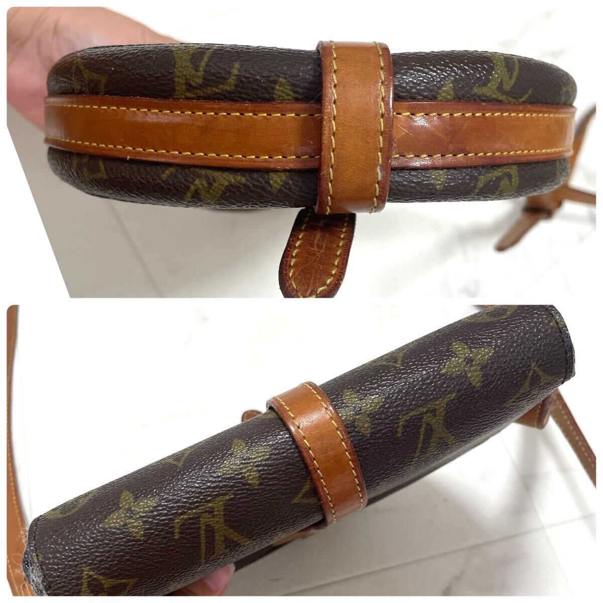 美品 廃盤品 LOUIS VUITTON ルイヴィトン モノグラム シャンティ PM ショルダーバッグ キャンバス ブラウン 斜め掛け レザー クロスボディ_画像8