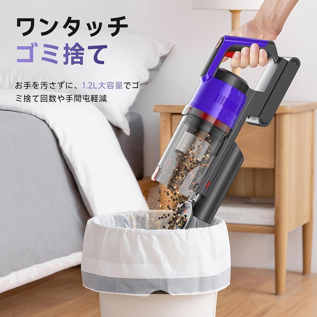 【新品】Nidruoey 充電式サイクロン掃除機 MS21Y-109D-1 1.8Lカップ 紙パック不要 バッテリー式 最大55分動作 Panasonic ダイソン SHARK_画像7