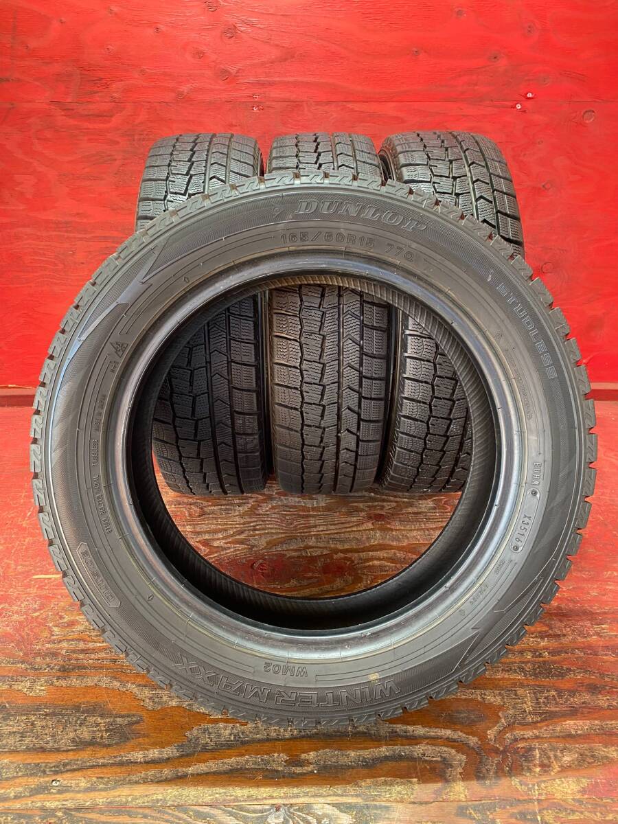 165/60/R15 77Q DUNLOP WINTERMAXX WM02 製造年2016, 4本 80% バリ山 *142B_画像8
