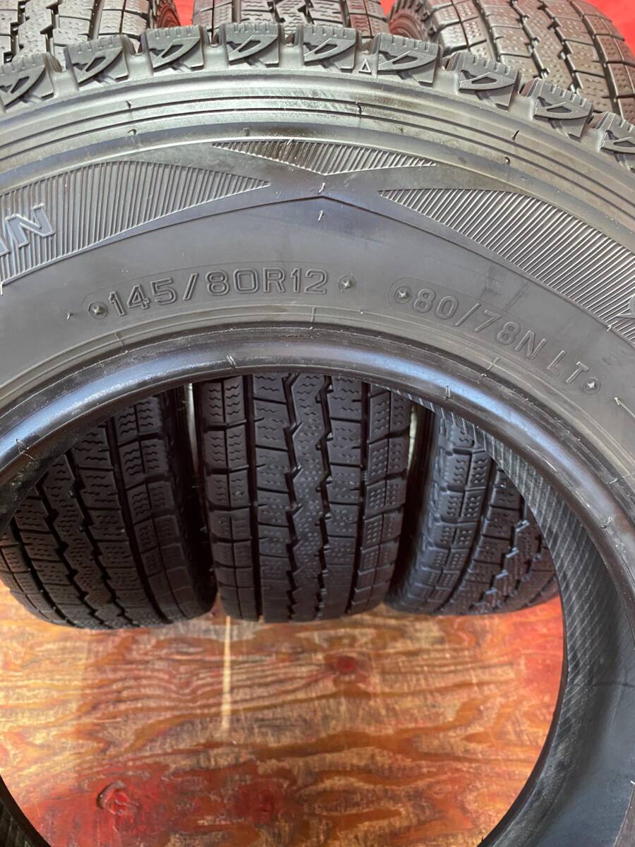 145/80/R12 80/78N LT DUNLOP WINTERMAXX SV01 製造年2020, 4本 80% バリ山 美品 *151B_画像9