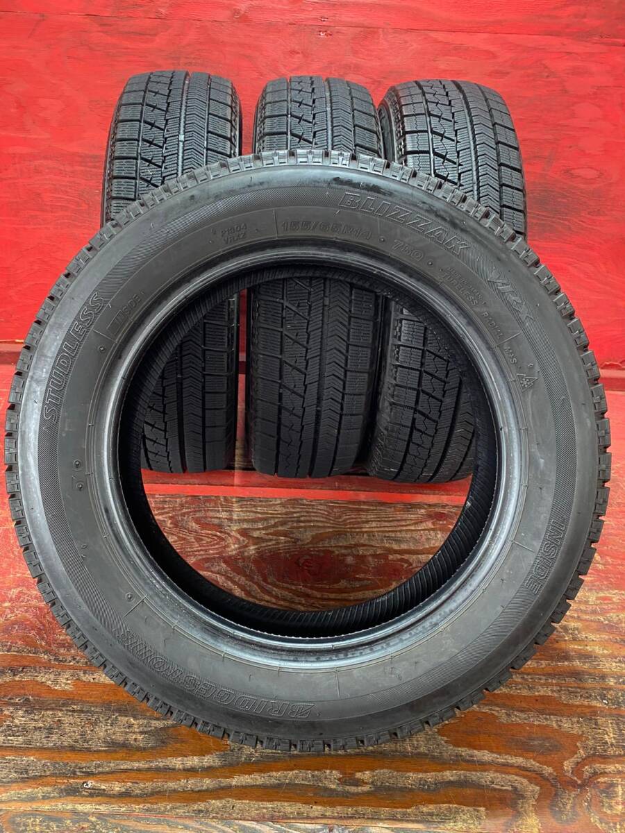 155/65/R14 75Q BRIDGESTONE BLIZZAK VRX 製造年2018, 4本 80% バリ山 *170B_画像8