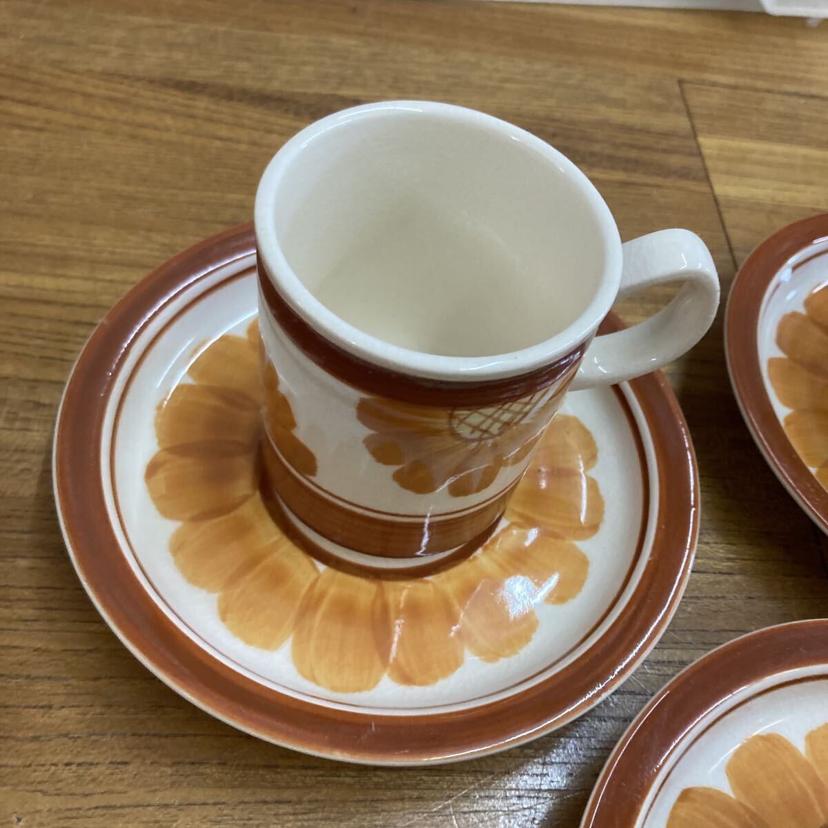 B10-24 ソーサー カップ コーヒーカップ 昭和レトロ 3セット　カップ&ソーサー_画像2