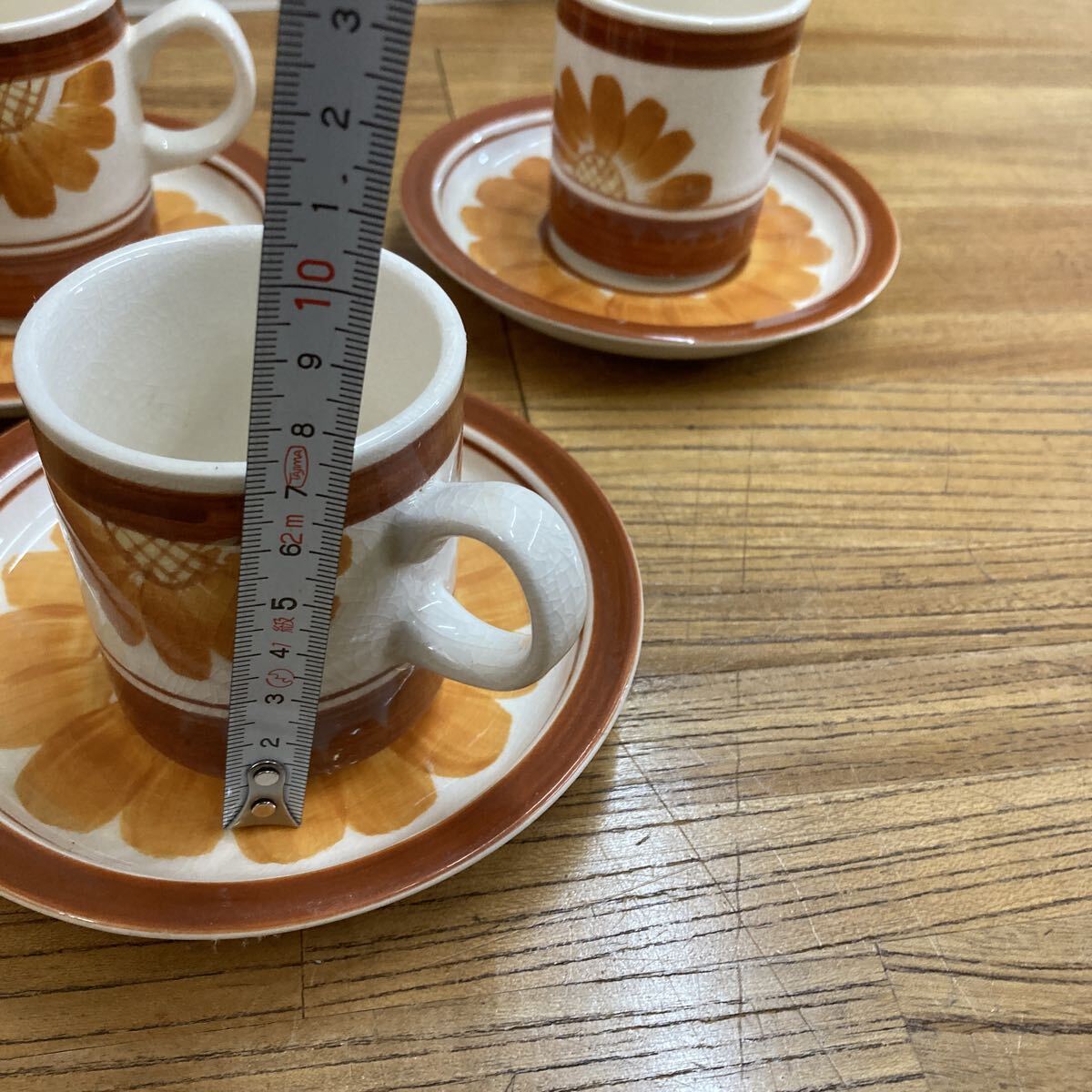 B10-24 ソーサー カップ コーヒーカップ 昭和レトロ 3セット　カップ&ソーサー_画像6