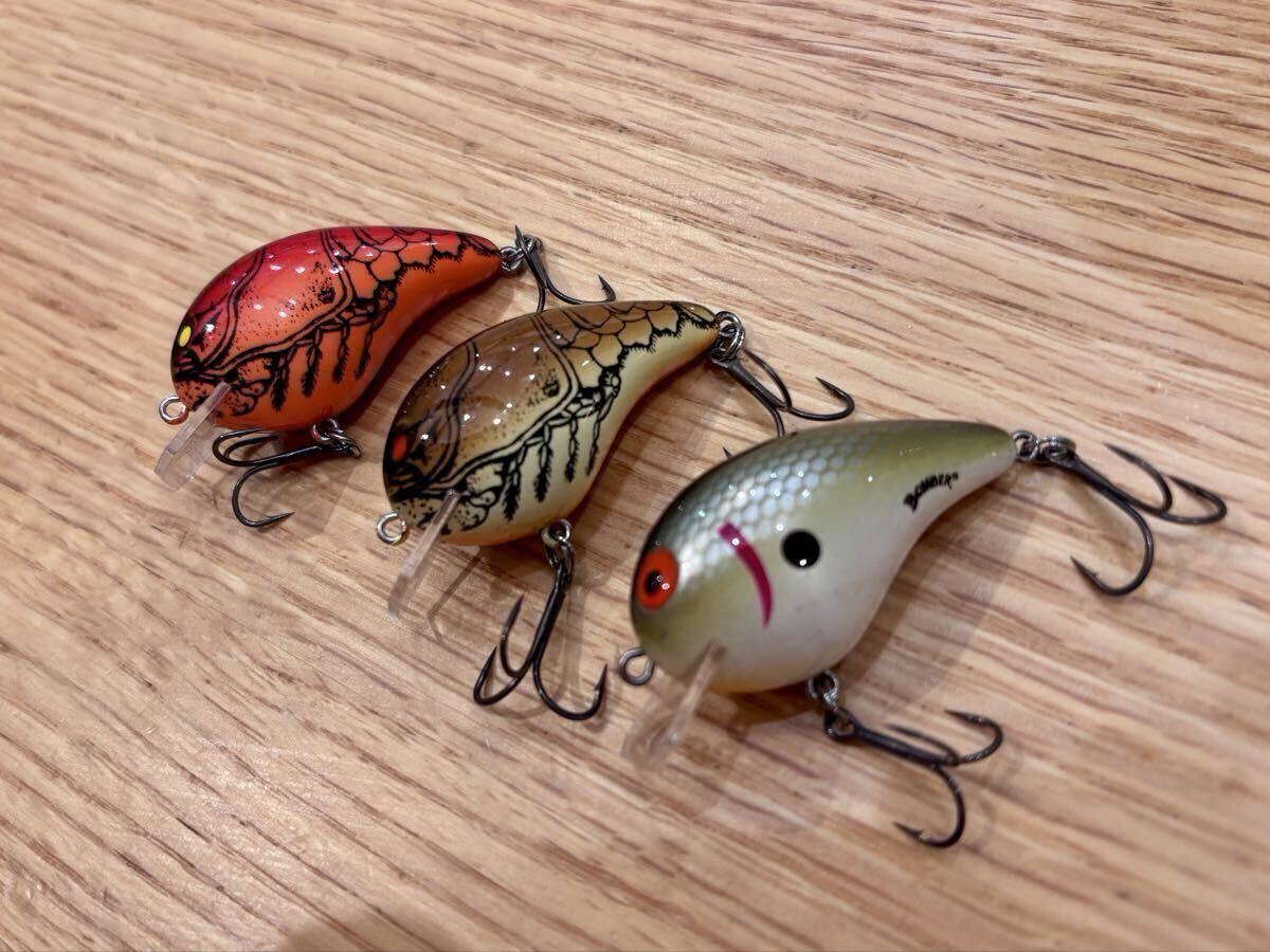 ボーマー スクエアA 3個セット フック新品交換済 クランクベイト アメリカンルアー_画像3