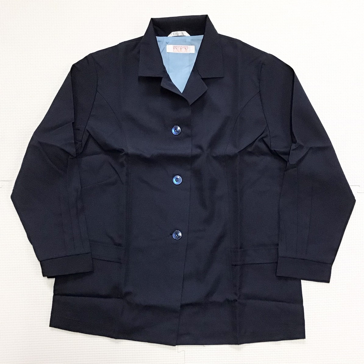 (在庫処分) 新品未使用品 KARSEE [EW-3.306] 長袖スモック サイズ LL /ネイビー/通年/作業着/ワークウェア/オフィス/事務服/レディース_画像1