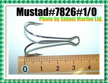 🍓🍓★マスタッド★#7826(#7825-Ni)#1/0(1000本)★美しい針先★ルアー製作&修理★Mustad★ダブルフック★🍓🍓_画像3