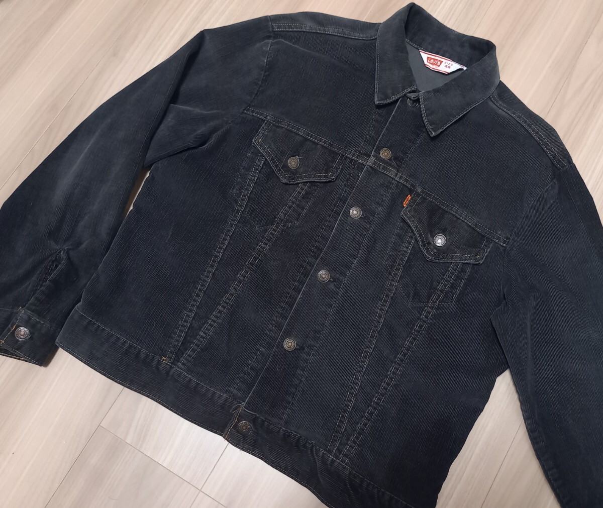 超Special黒44サイズLevi'sコーデュロイ70505ブラック70sビンテージUSA制JKT Gジャン(検501革ww2片面XX大戦L(zhǎng)eeビッグE506サーモンピンク507